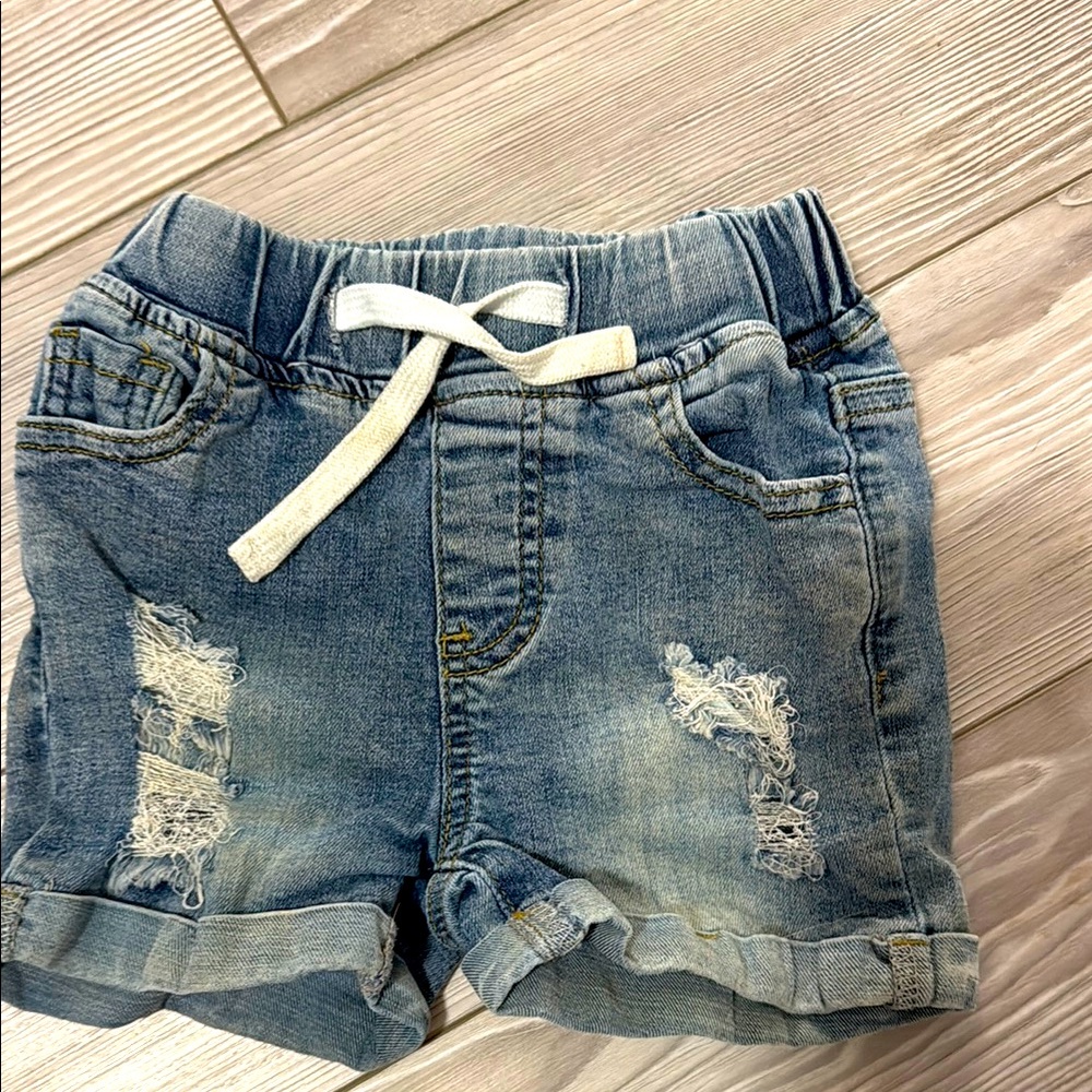 Little Bipsy Jean Shorts , Little Bipsy Distressed Denim Blue Shorts